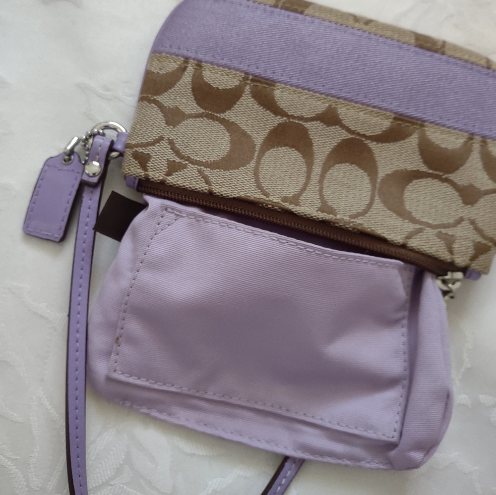 Coach signature jacquard Brown lavander Hangtag - Picture 10 of 12